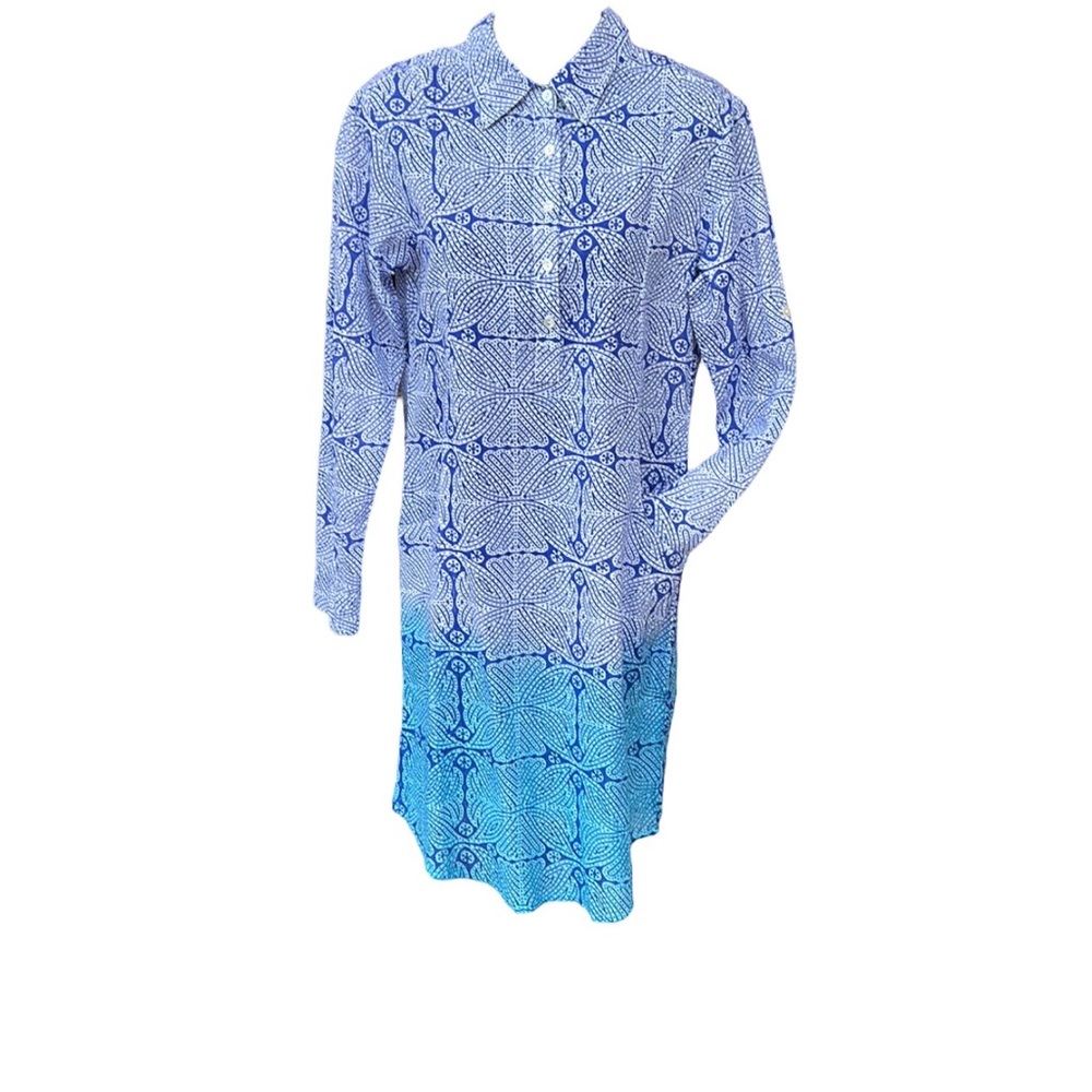 ROBERTA ROLLER RABBIT raisa dress dip dye blue, S, NWT